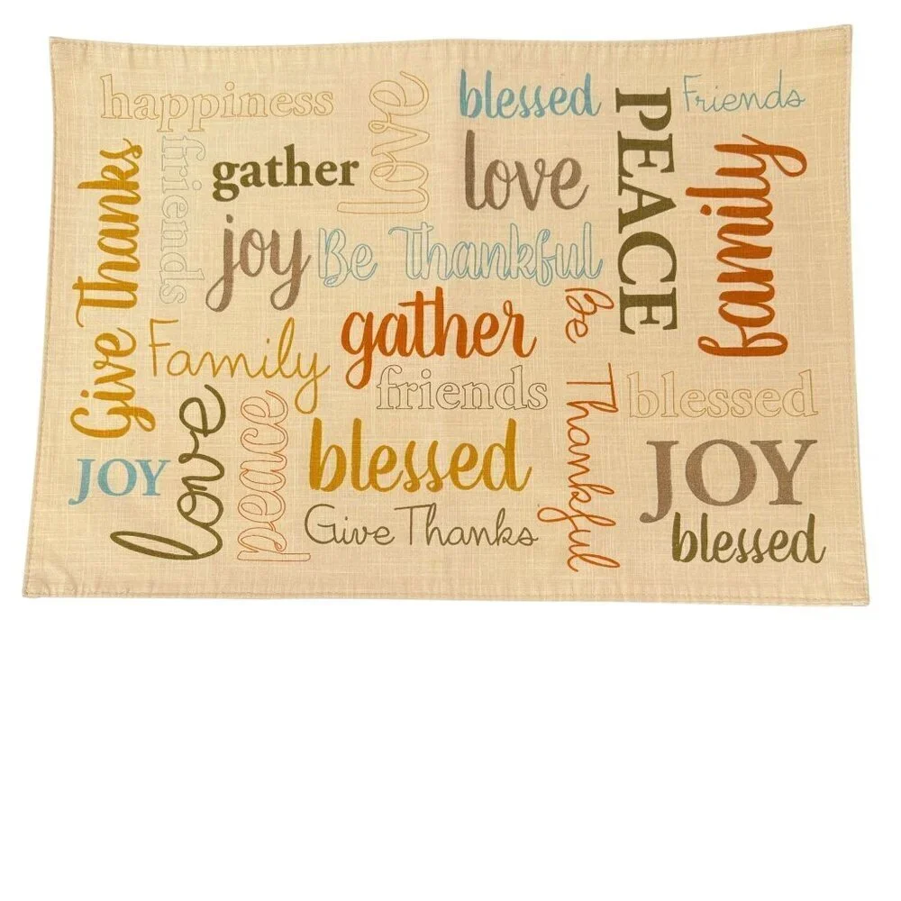 Jacklyn Smith Give Thanks Placemats Set of 8 Placemats Blessed Thanksgiving Impe